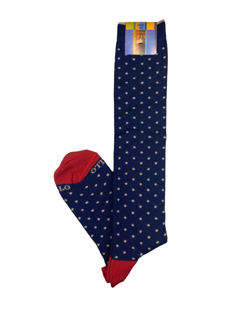 Calze lunghe uomo Gallo - Fantasia pois - blu/rosso/beige