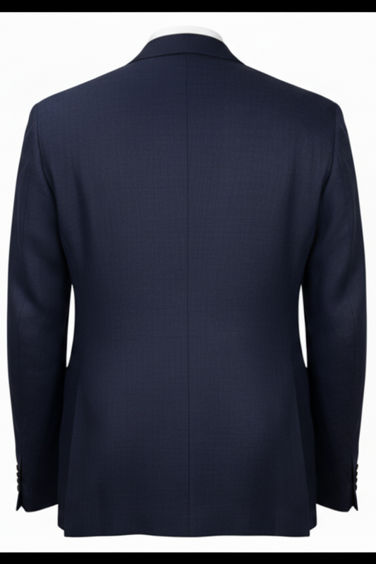 Giacca uomo The Gigi tre bottoni blu scuro 100% cotone - vistaposteriore - Made in Italy