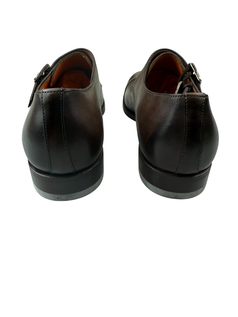Scarpa Uomo Santoni - Doppia fibbia Cap Toe Pelle Testa di moro sfumate