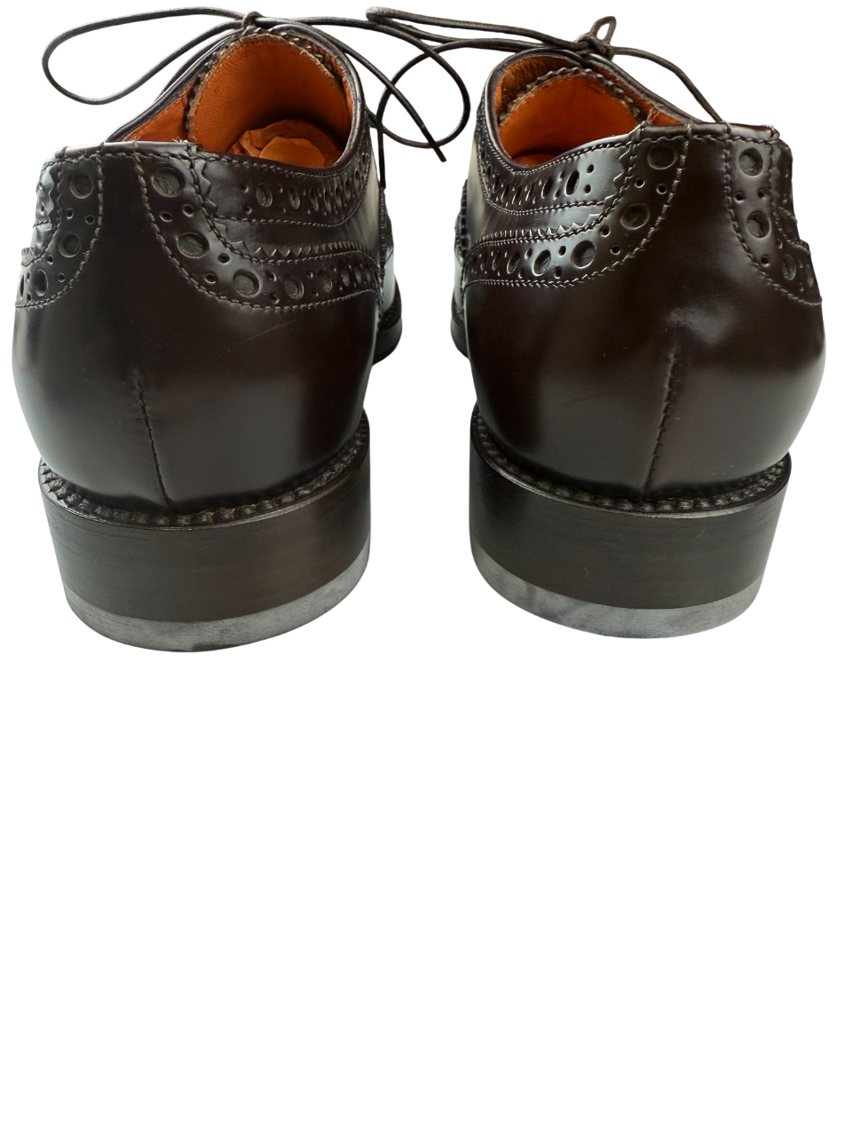 Scarpa Uomo Santoni - Oxford Stringate Brogue pelle testa di moro