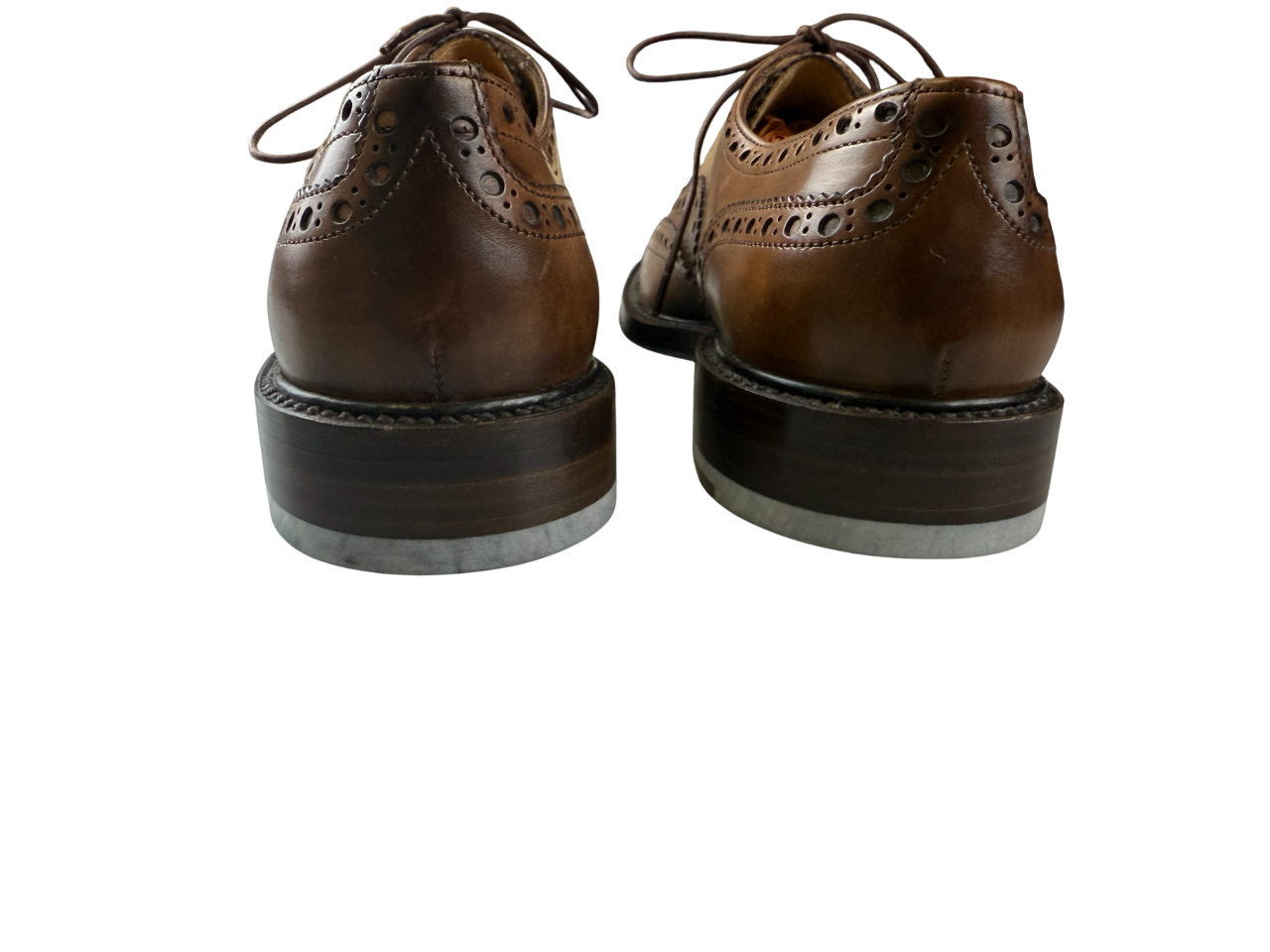 Scarpa Uomo Santoni - Francesina Stringata Brogue pelle marrone sfumata