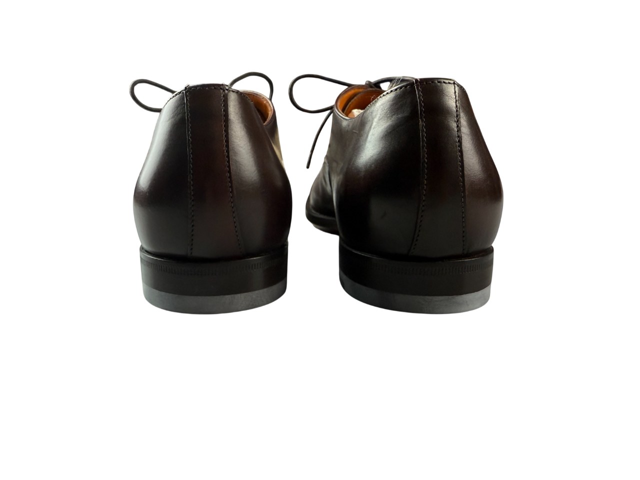 Scarpa Uomo Santoni - Oxford Stringata Cap Toe pelle testa di moro