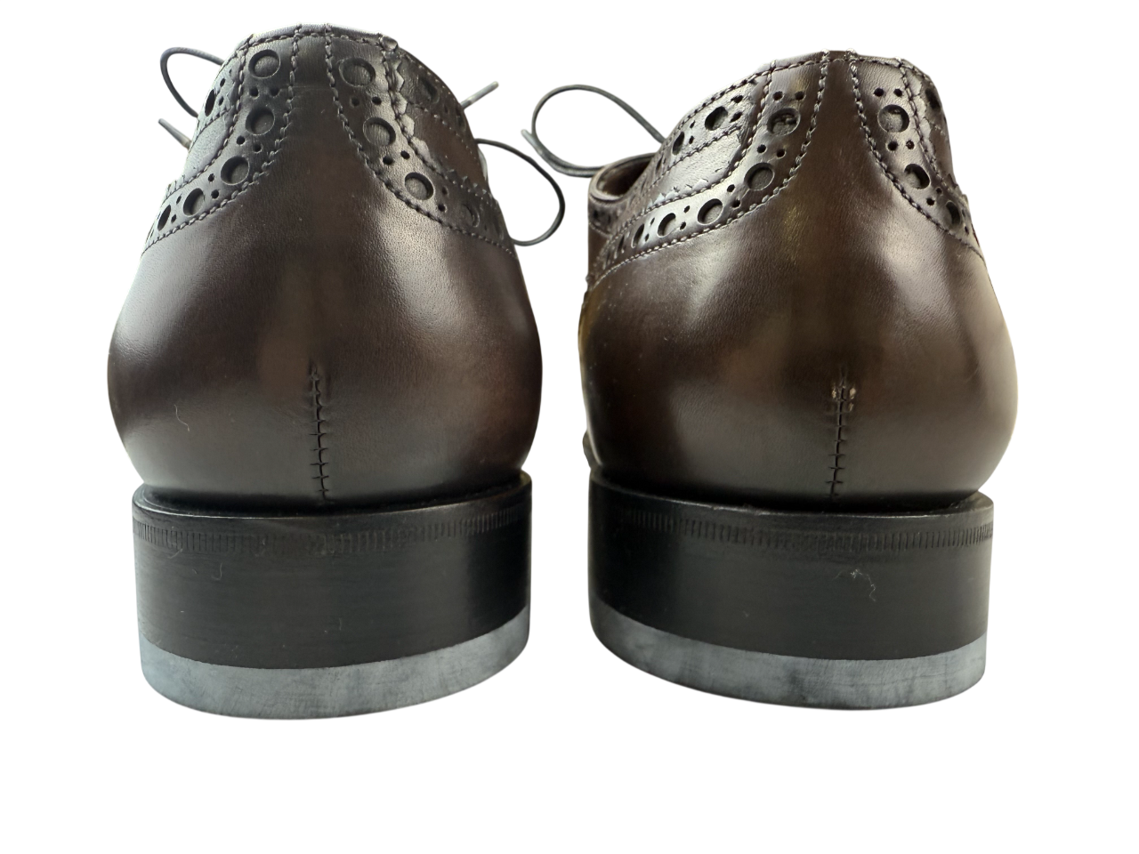 Scarpa Uomo Santoni - Oxford Stringate Brogue pelle Testa di moro
