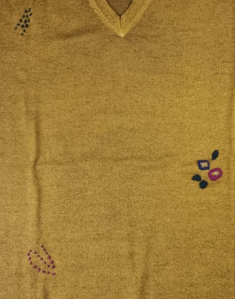 Maglia uomo BOB - Scollo a V - Lana Ricamata