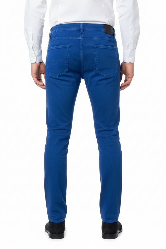 Pantalone PT05 cinque tasche blu elettrico slim fit - vista posteriore - Made in Italy