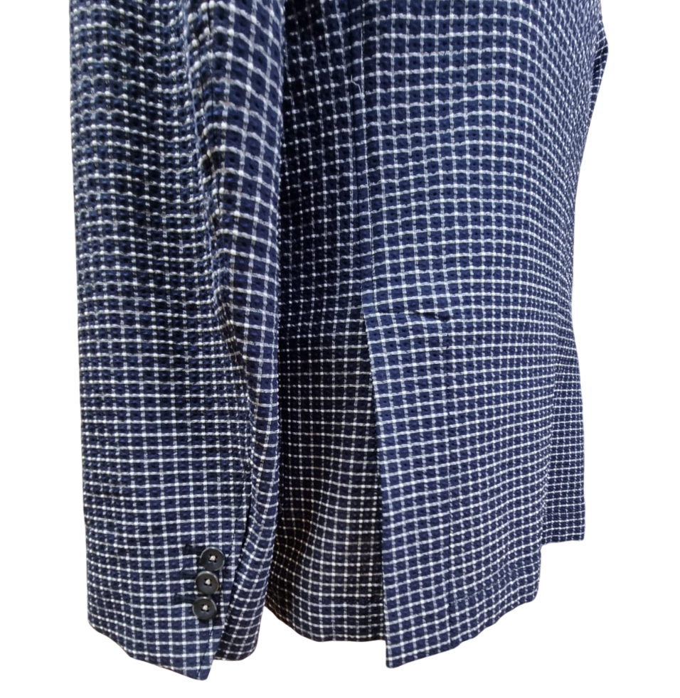 Giacca uomo THE GIGI - Doppio petto - Quadri piccoli Blu/bianco