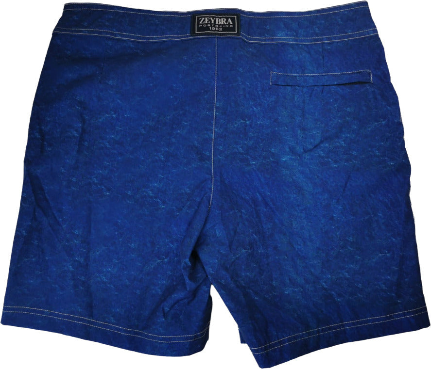 Boxer mare uomo Zeybra Portofino 1962 in fantasia yacht blu, tessuto leggero per attività acquatiche e tempo libero.