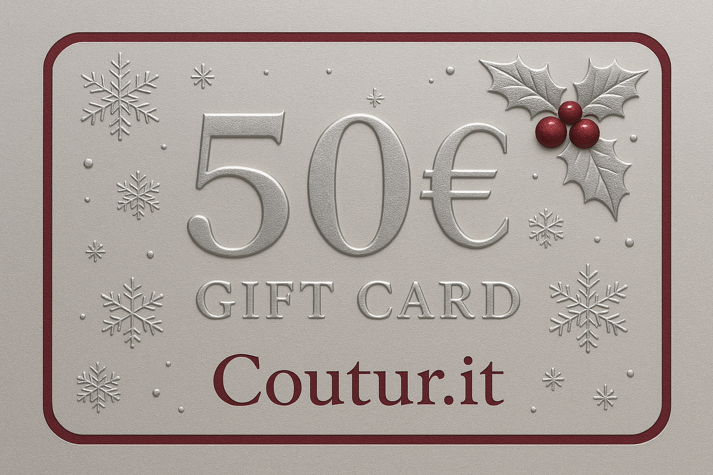 Buono Regalo 50€ Argento e Rosso