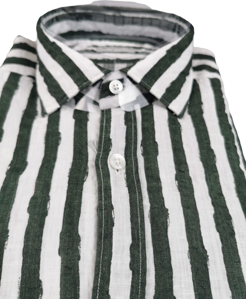 Camicia uomo Bagutta - Righe - Colore bianco/verde