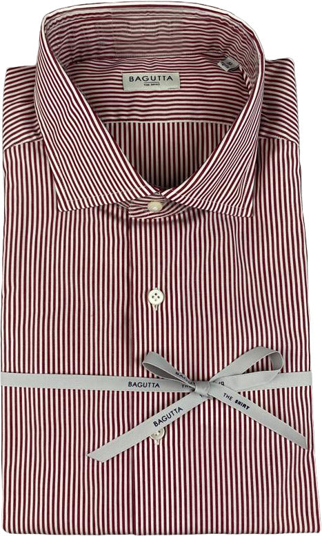 Bagutta Men's Shirt - Striped - White/Red
