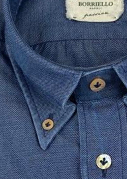 Camicia uomo Borriello Napoli - Collo button down - denim