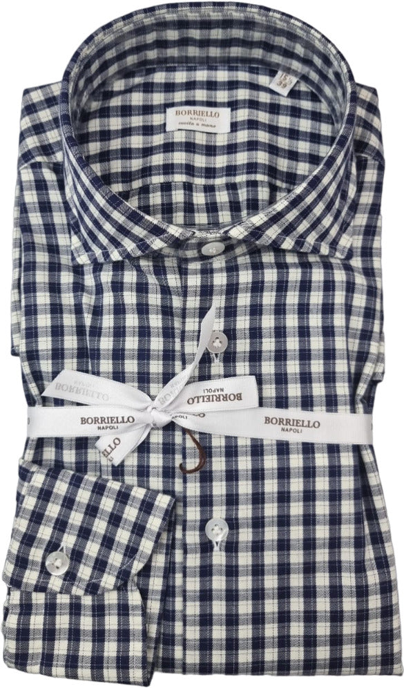 Borriello Napoli men's shirt - French collar - checked