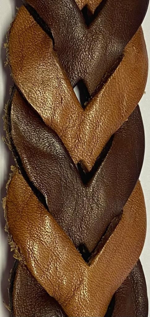 Minoronzoni 1953 Men's Belt - Vintage - Braided - Leather - Two-Tone