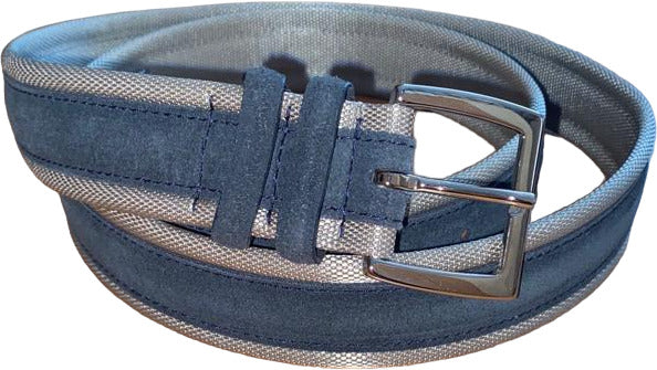 Cintura uomo Orciani - Amalfi - in suede e tessuto - Blu notte