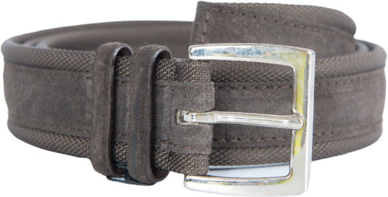 Cintura uomo Orciani - Amalfi in suede e tessuto - Testa di moro