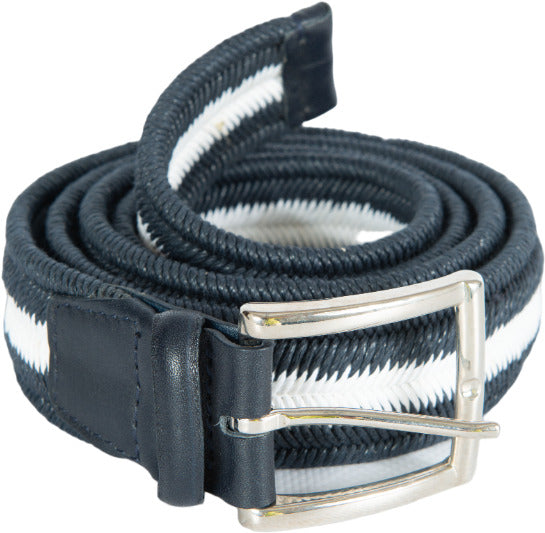 Orciani Men's Belt - Elasthan and Leather - Midnight Blue