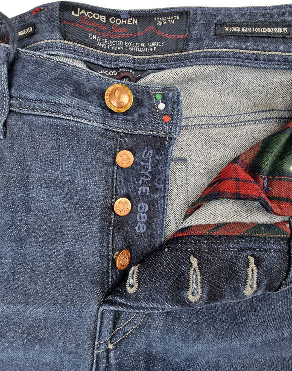 Jeans Uomo Jacob Cohen - J688 Comfort - 5 Tasche Denim Stretch Italiano Premium