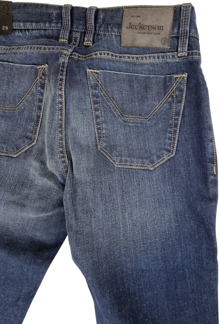 Jeans Uomo Jeckerson - Slim Fit - Denim Slavato 5 Tasche Stretch Italiano