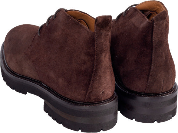 Scarpa uomo Manifatture Etrusche, polacchini in testa di moro con stringhe, calzature basse eleganti per uomo.