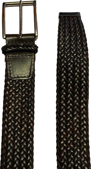 Cintura da uomo Orciani intrecciata in pelle colore testa di moro, accessorio di moda uomo con fibbia elegante