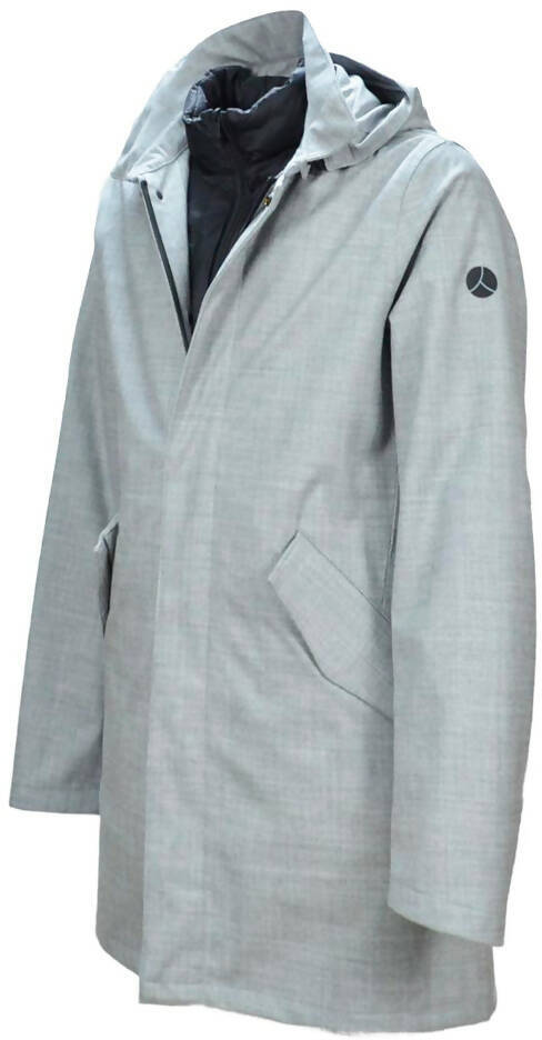 Parka Uomo People of Shibuya HACHIKO - Grigio Cappuccio Removibile Piumino 2in1