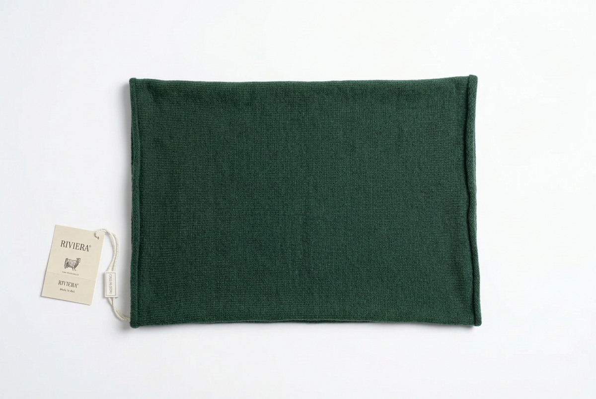 Scaldacollo Riviera in lana 100% verde bosco unisex