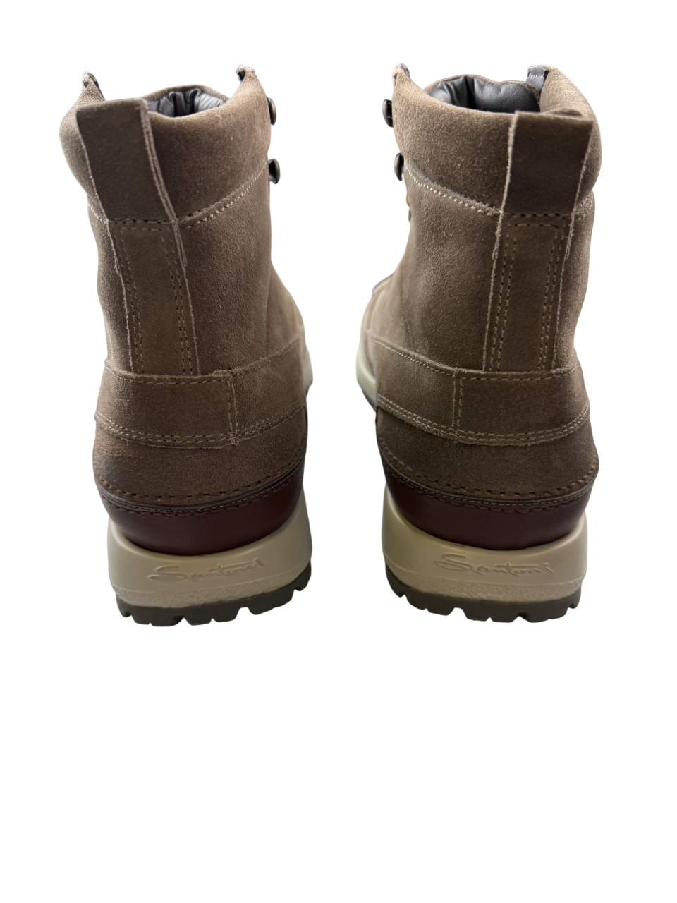 Scarpa uomo Santoni scarponcino stringato in pelle, stile moda uomo, stivali eleganti e robusti per look sofisticato.