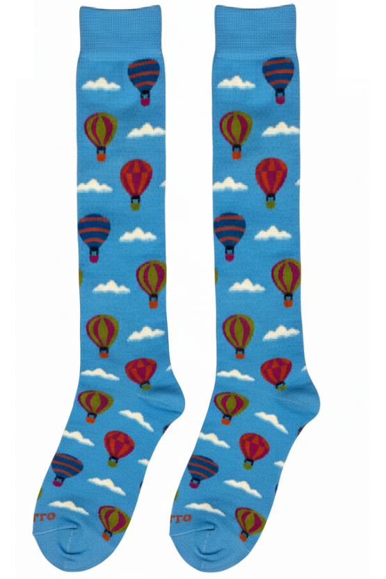 Men's Long Socks - Rooster - Hot Air Balloon Pattern - Air