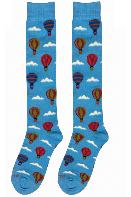 Men's Long Socks - Rooster - Hot Air Balloon Pattern - Air