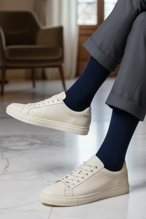 Gallo Men's Long Socks - Solid Blue