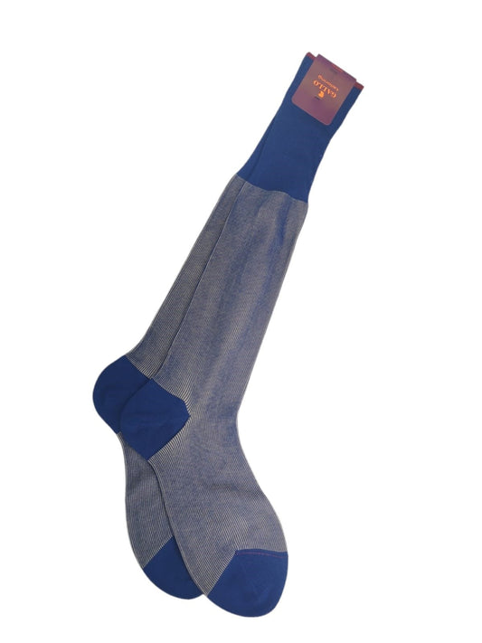 Calze lunghe uomo - Gallo - rigo - blu Royal/sabbia