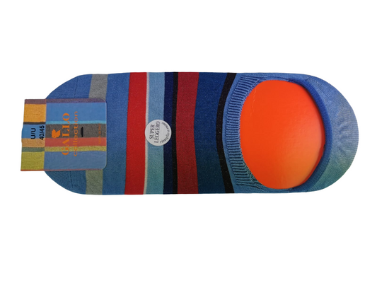 Calze solette uomo - Gallo - fantasia a strisce denim -rosso