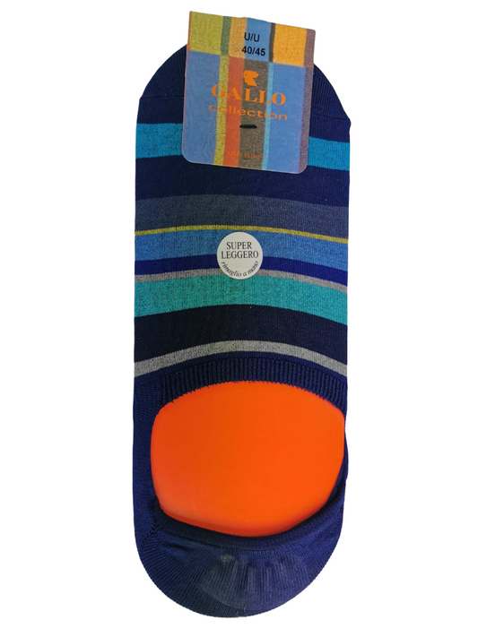 Calze solette uomo - Gallo - fantasia a strisce multicolor Royal/Avio