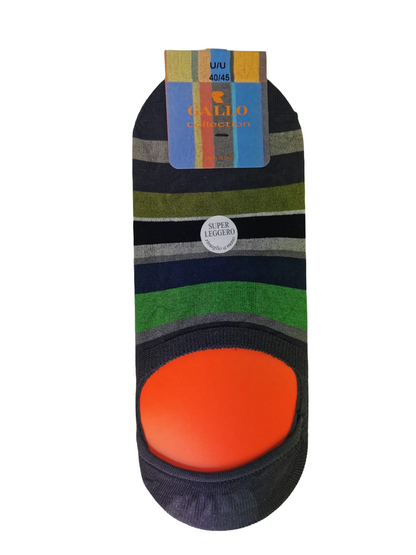 Calze solette uomo - Gallo - fantasia a strisce - multicolor Fumo/Erba