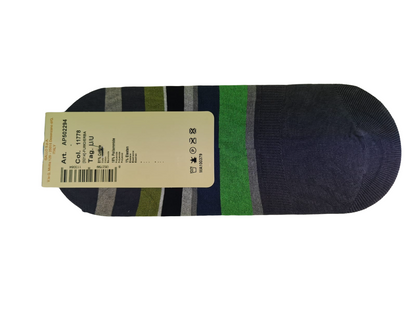 Calze solette uomo - Gallo - fantasia a strisce - multicolor Fumo/Erba