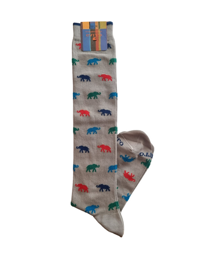 Men's Long Socks - Rooster - Elephant Pattern