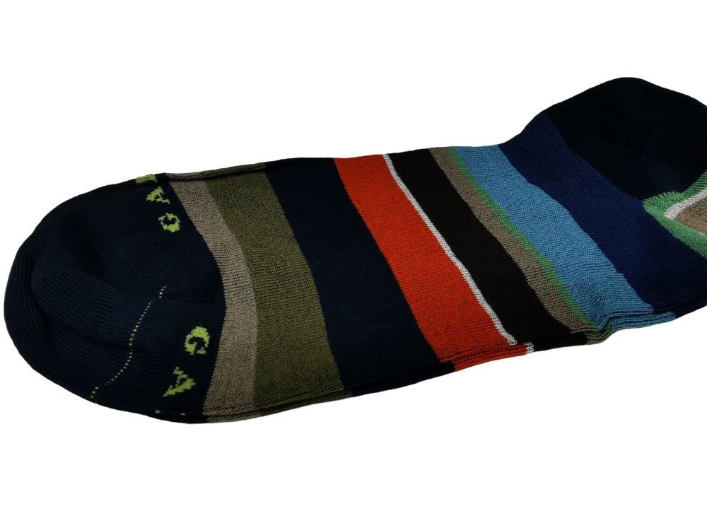 Calze Lunghe Uomo Gallo Oltremare Strisce Multicolor - Cotone Superleggero
