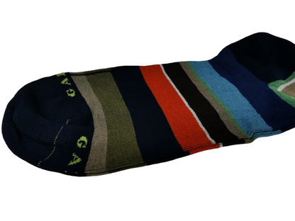 Calze Lunghe Uomo Gallo Oltremare Strisce Multicolor - Cotone Superleggero