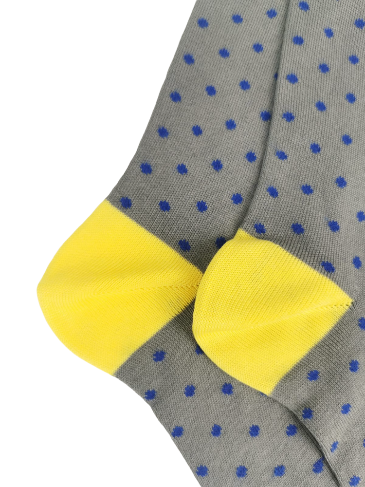 Calze lunghe uomo - Fantasia pois militare/blu/lime