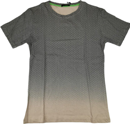 T-shirt uomo +39 Masq fantasia sfumata cappuccino e nero, stile italiano premium, abbigliamento sportivo e casual.