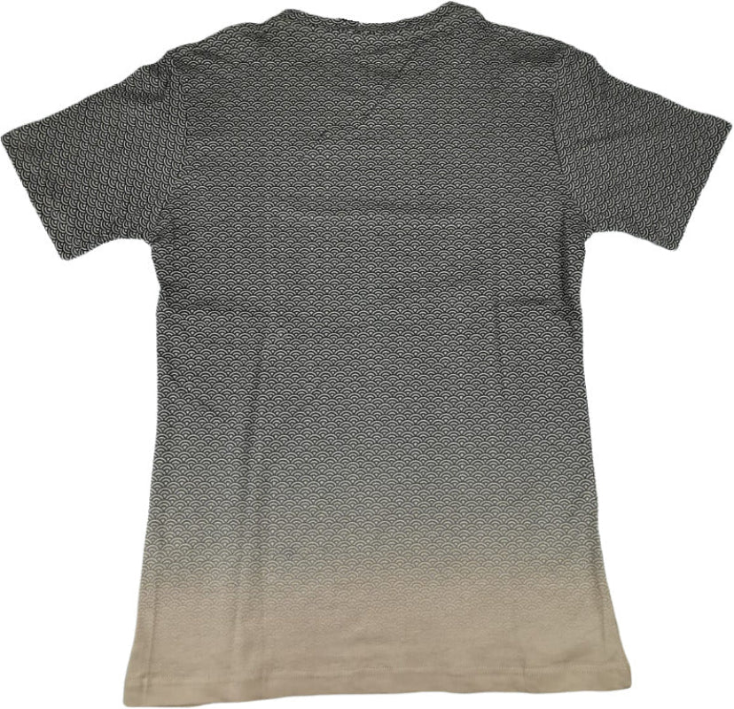 T-shirt uomo +39 Masq con fantasia sfumata cappuccino e nero, stile italiano premium, abbigliamento sportivo e casual.