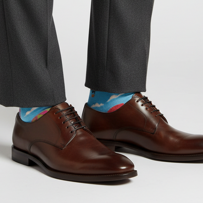 Men's Long Socks - Rooster - Hot Air Balloon Pattern - Air