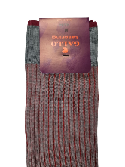 Gallo Men's Long Socks - Grey/Mini Ribbed