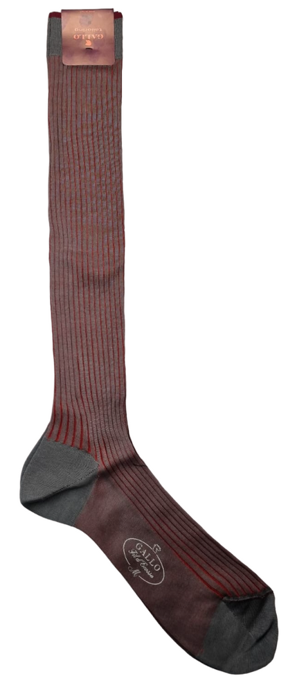Gallo Men's Long Socks - Grey/Mini Ribbed