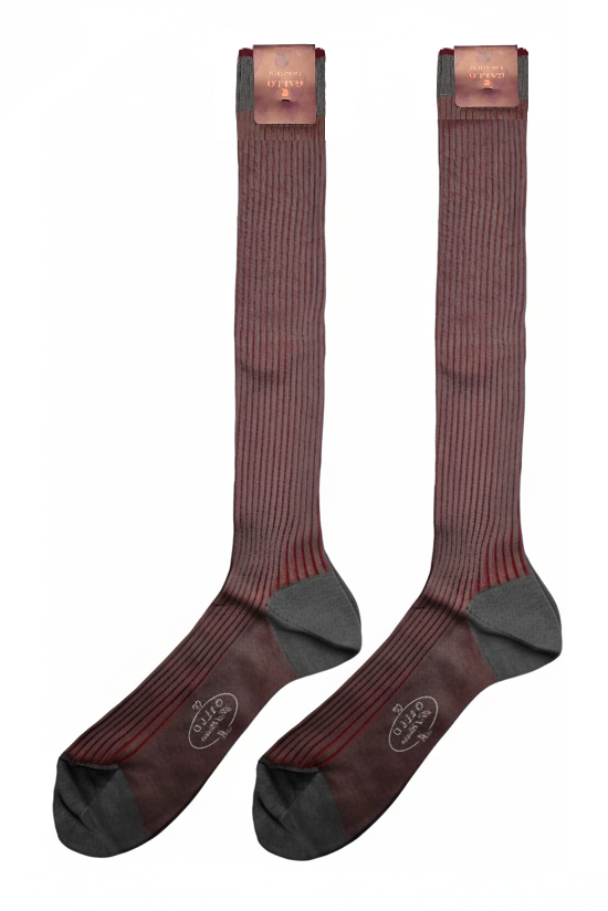 Gallo Men's Long Socks - Grey/Mini Ribbed