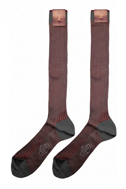 Gallo Men's Long Socks - Grey/Mini Ribbed