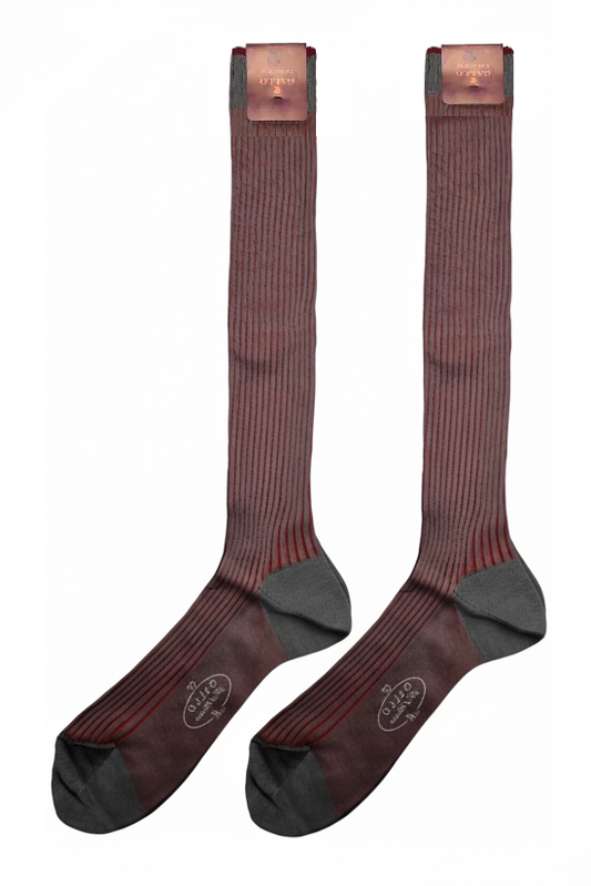 Gallo Men's Long Socks - Grey/Mini Ribbed