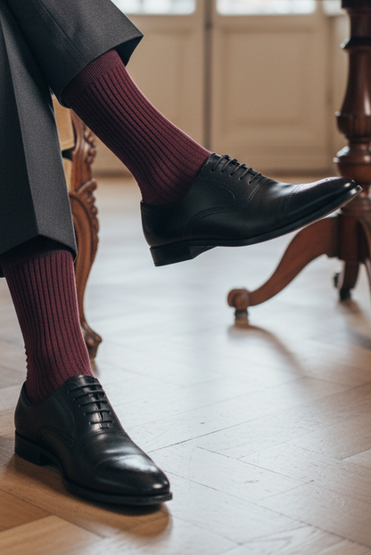 Gallo Men's Long Socks - Grey/Mini Ribbed