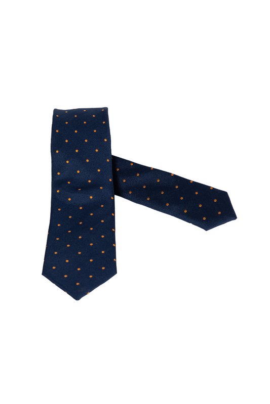 Bergamot men's tie - blue polka dots