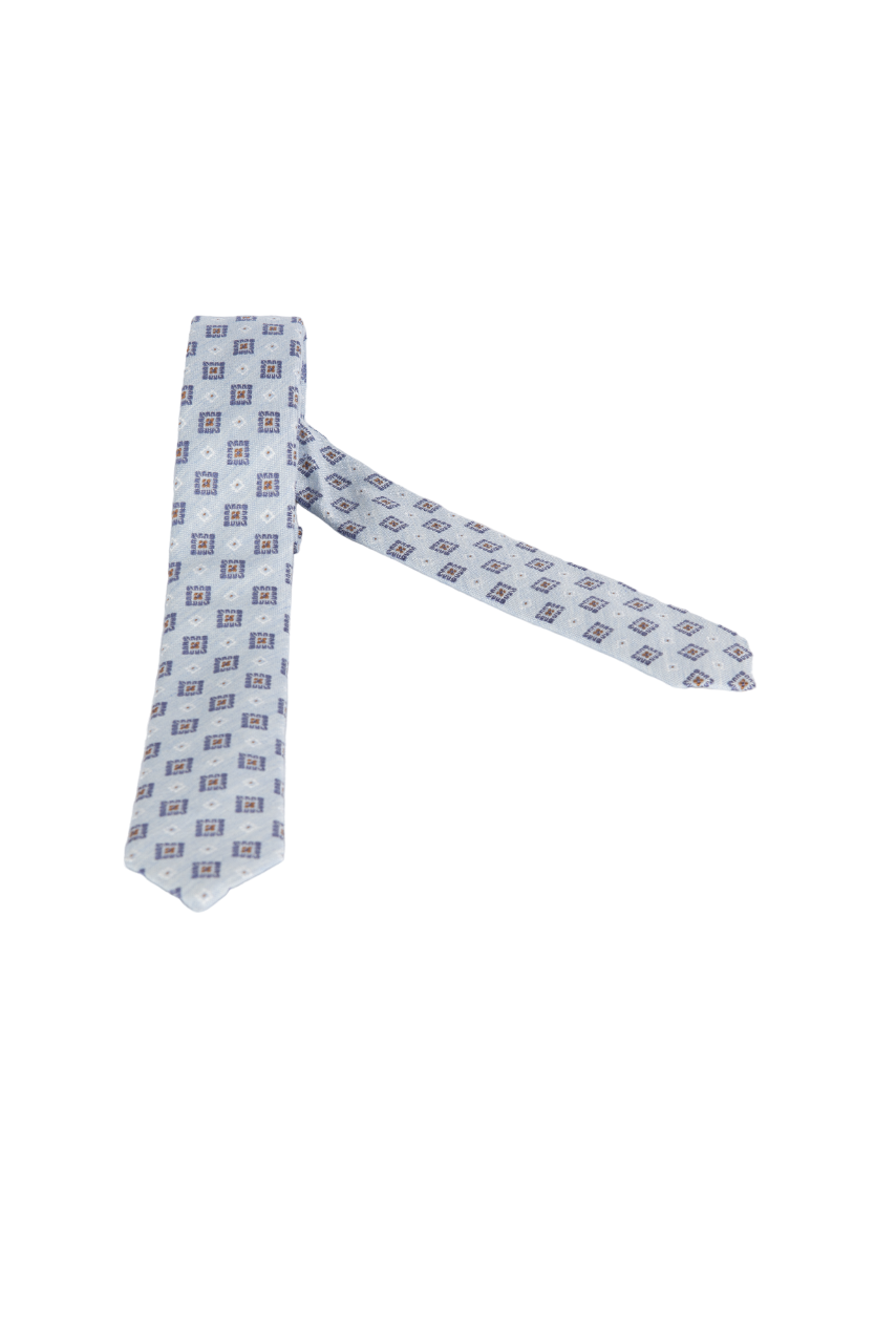 Cantarelli men's tie - 5 cm narrow - light blue background pattern